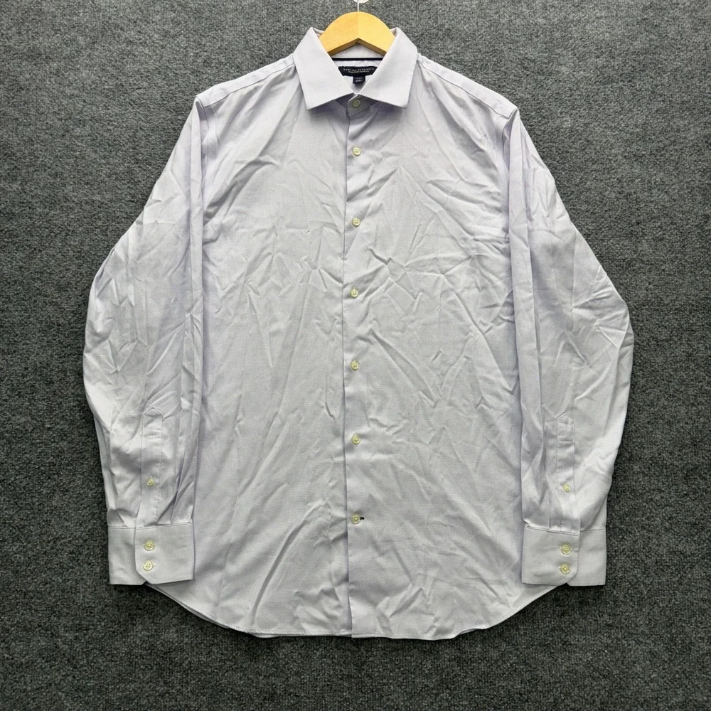Banana Republic Non-Iron Slim Fit Button Shirt Mens L Purple Long Sleeve Dress